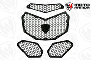 Moto Armor Premium Radiator Grill Set Black Trim Black Mesh