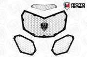 Moto Armor Premium Radiator Grill Set Black Trim Raw Mesh For Can-Am Maverick X3 2017-2024