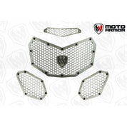 Moto Armor Premium Radiator Grill Set Raw Trim Raw Mesh For Can-Am Maverick X3 2017-2024