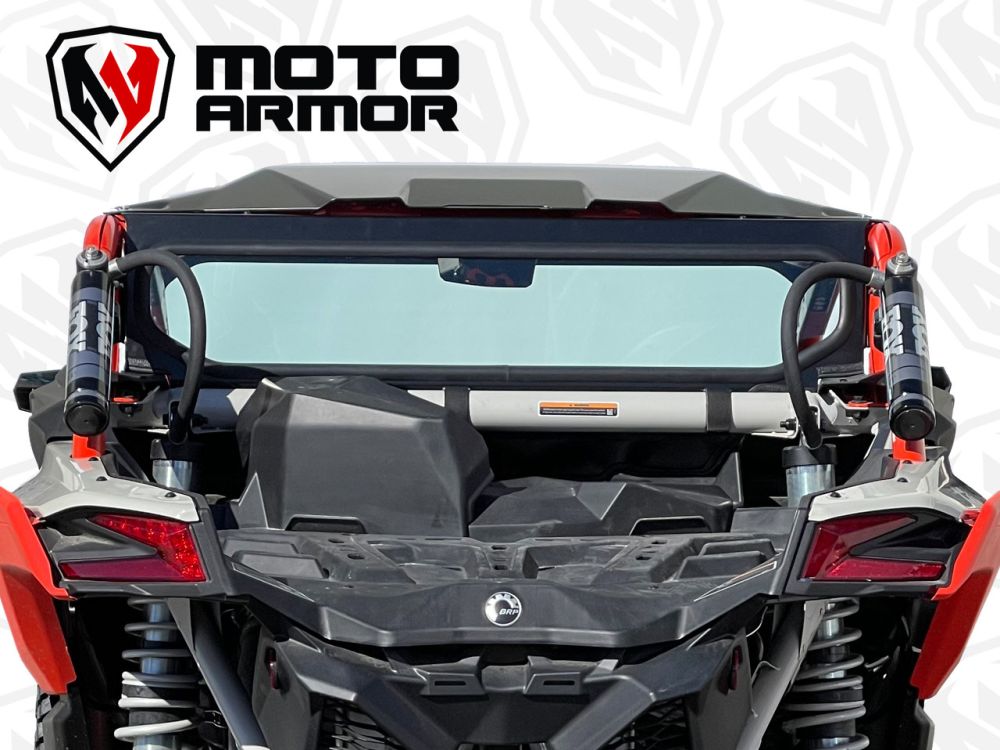 Moto Armor Full Rear Glass Windshield For Can-Am Maverick X3 2017-2024