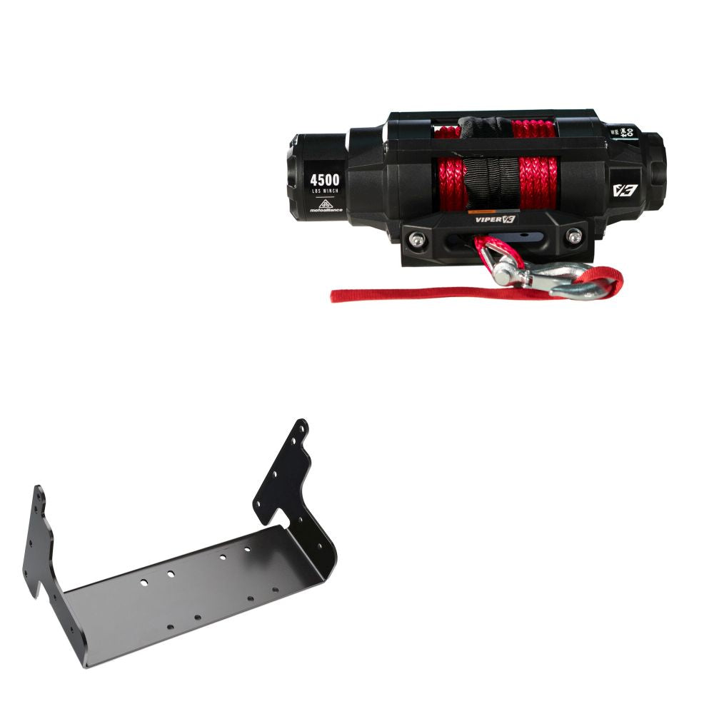 Viper 4500lbs V3 Winch Red Rope With Mount For Polaris ATP 500 2004-2005