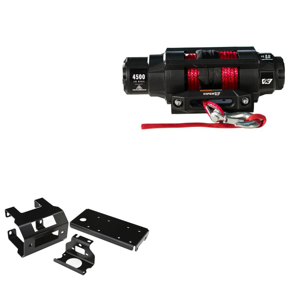 Viper 4500lbs V3 Winch Red Rope With Mount For Polaris Sportsman 400 2004