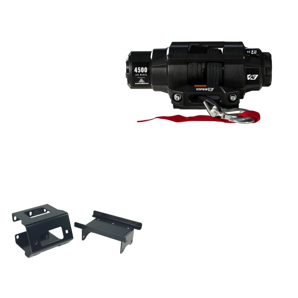 Viper 4500lbs V3 Winch Black Rope With Mount For Polaris Sportsman XP 550 2009-2014