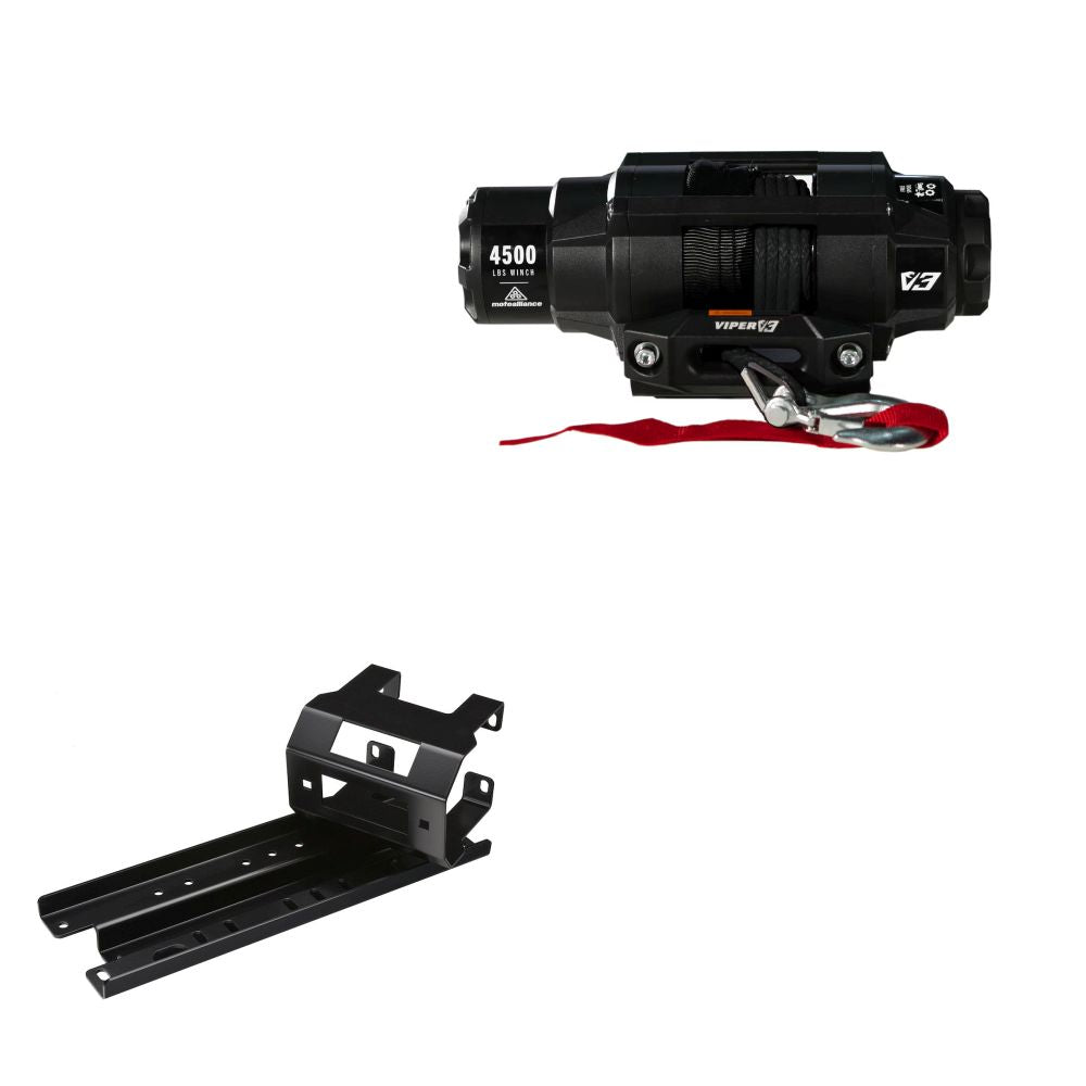 Viper 4500lbs V3 Winch Black Rope With Mount For Polaris Sportsman 800 Big Boss 2010