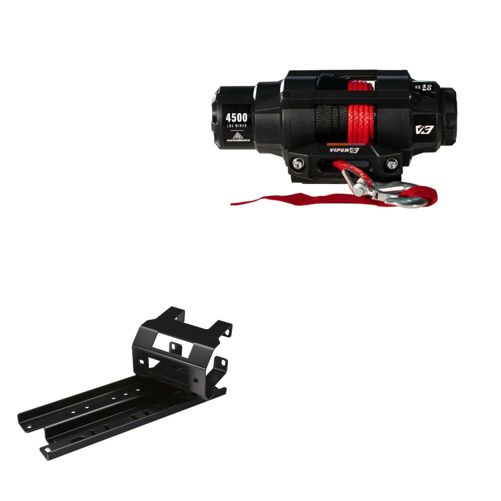 Viper 4500lbs V3 Winch Red Rope With Mount For Polaris Sportsman 800 2005-2010