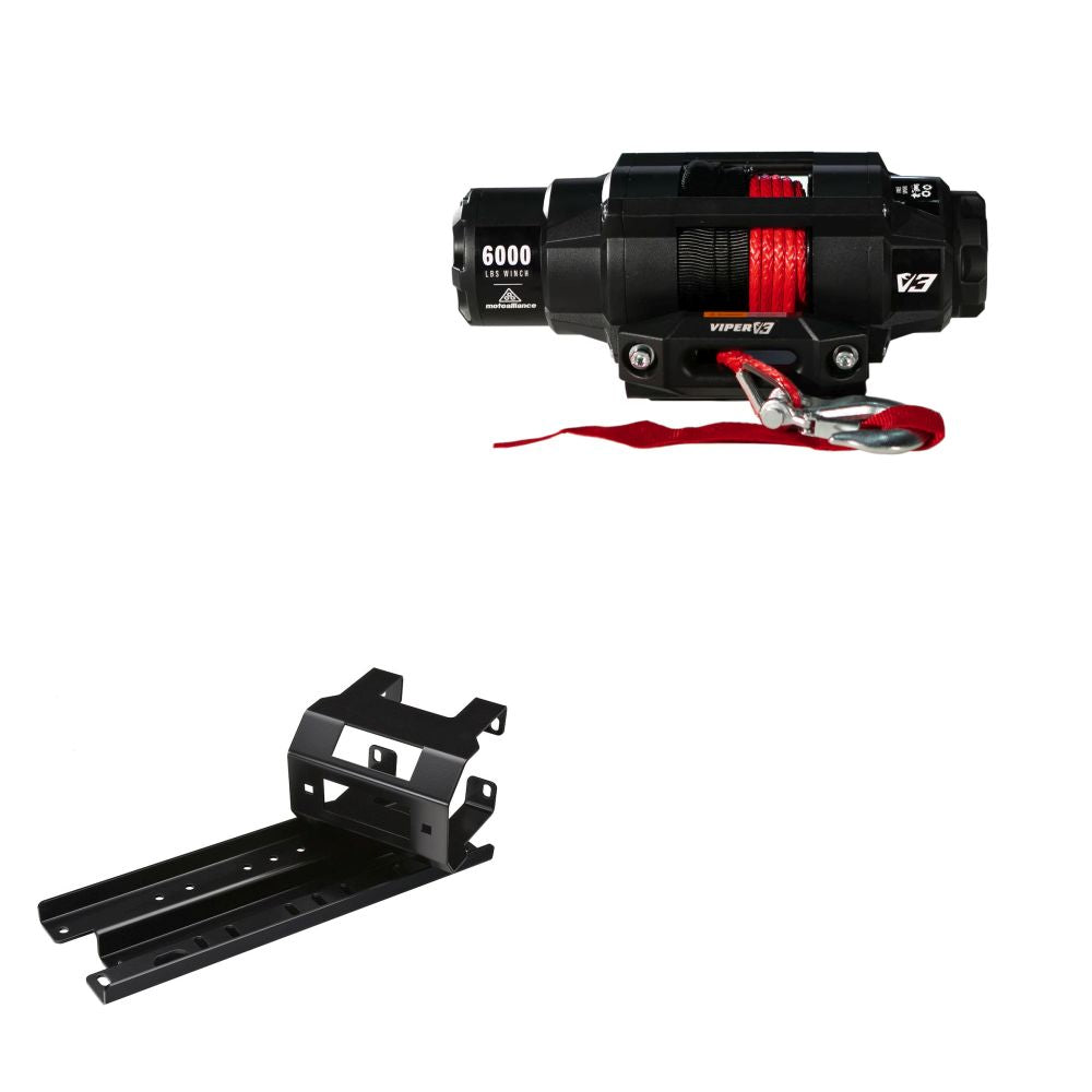 Viper 6000lbs V3 Winch Red Rope With Mount For Polaris Sportsman 800 2005-2010