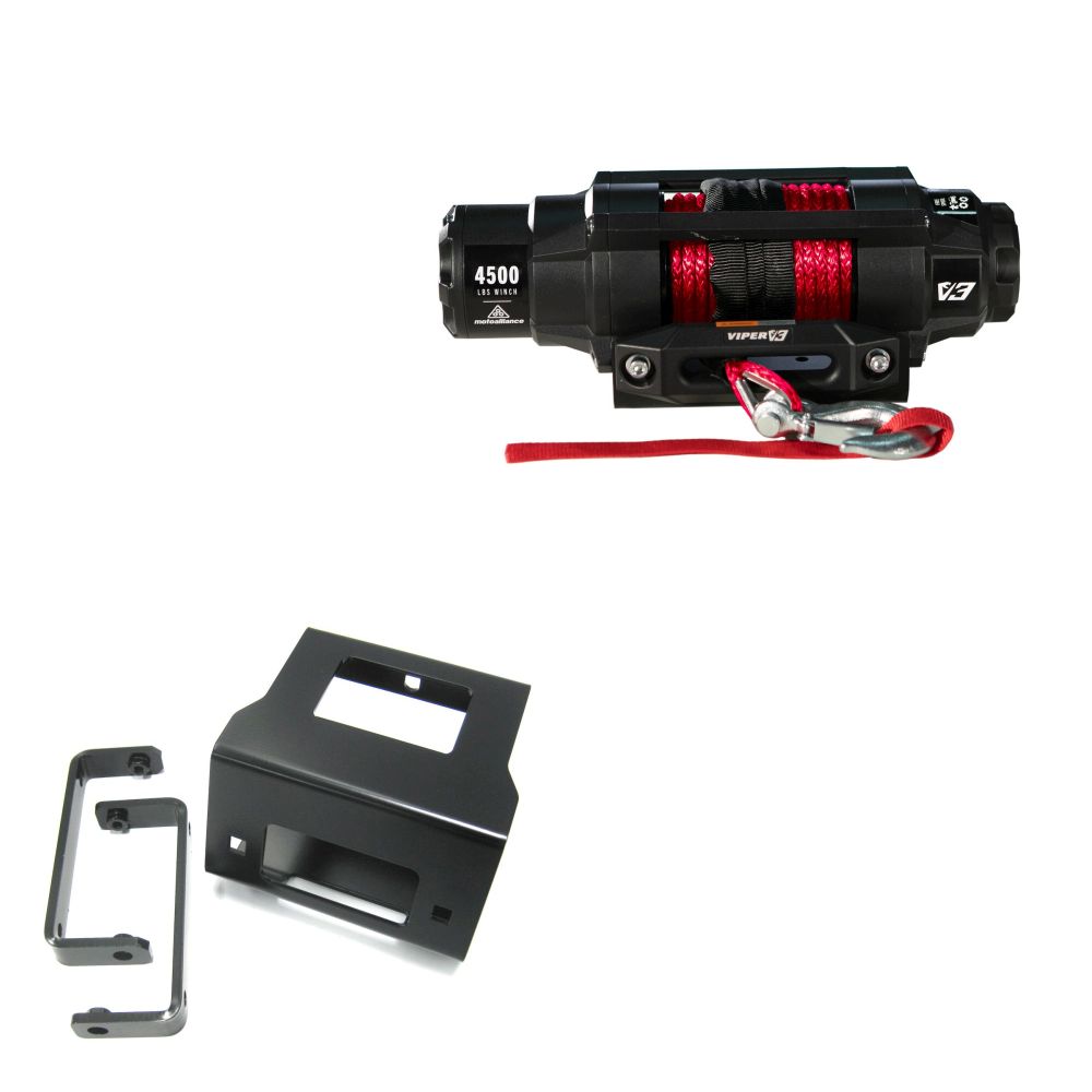 Viper 4500lbs V3 Winch Red Rope With Mount For Polaris Sportsman ETX 2015-2016