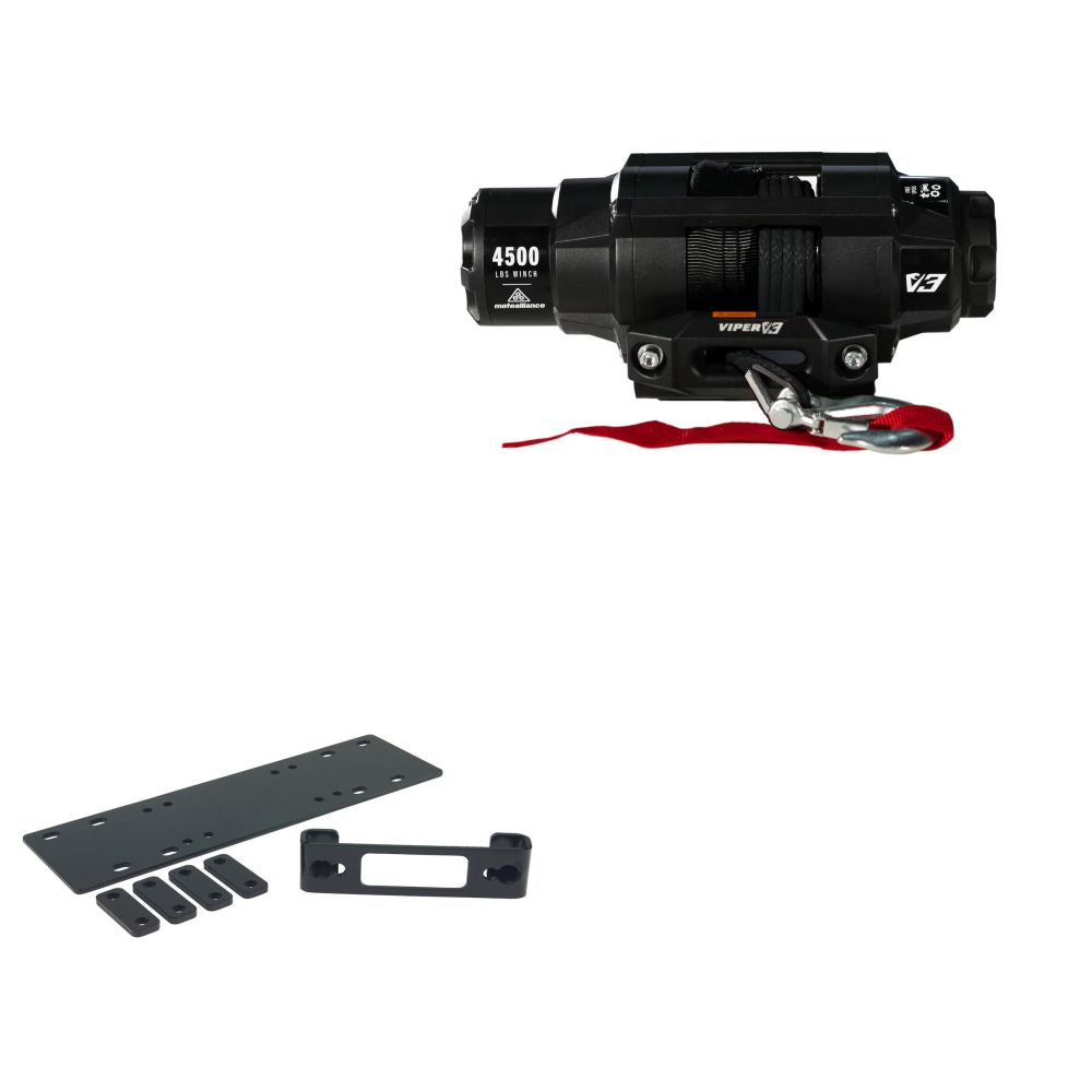 Viper 4500lbs V3 Winch Black Rope With Mount For Honda Pioneer 1000-5 2016-2021
