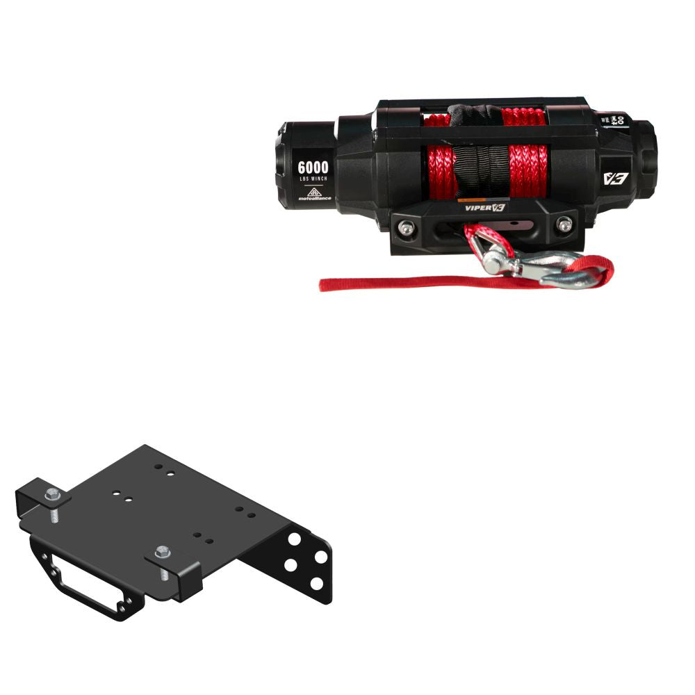 Viper 6000lbs V3 Winch Red Rope With Mount For Honda Talon 1000X 2019-2020