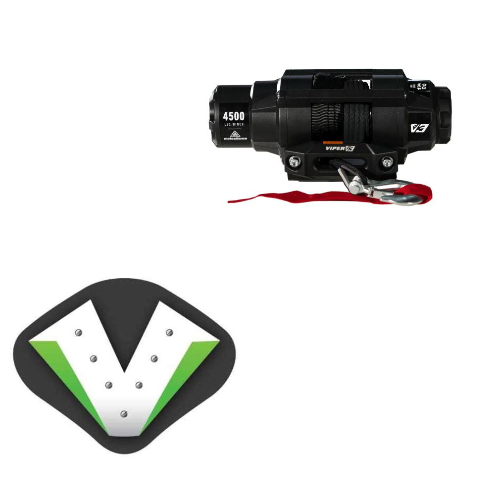 Viper 4500lbs V3 Winch Black Rope With Mount For Polaris Ranger 800 Full Size 4x4 2010-2014