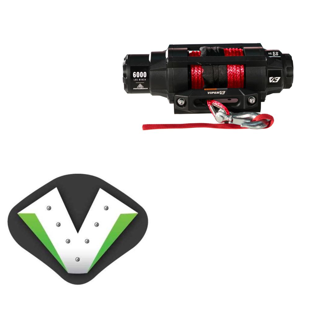 Viper 6000lbs V3 Winch Red Rope With Mount For Polaris Ranger 800 2010-2017