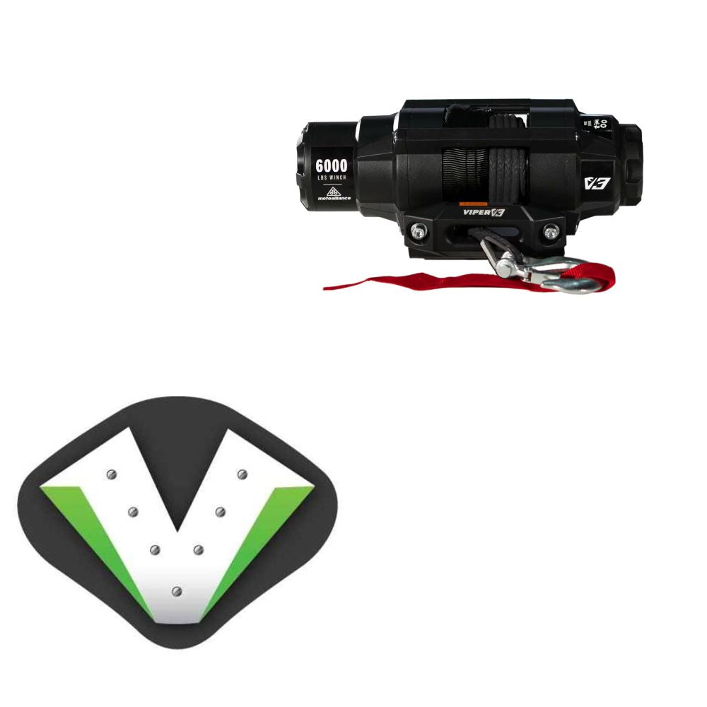 Viper 6000lbs V3 Winch Black Rope With Mount For Polaris Ranger 800 2010-2017