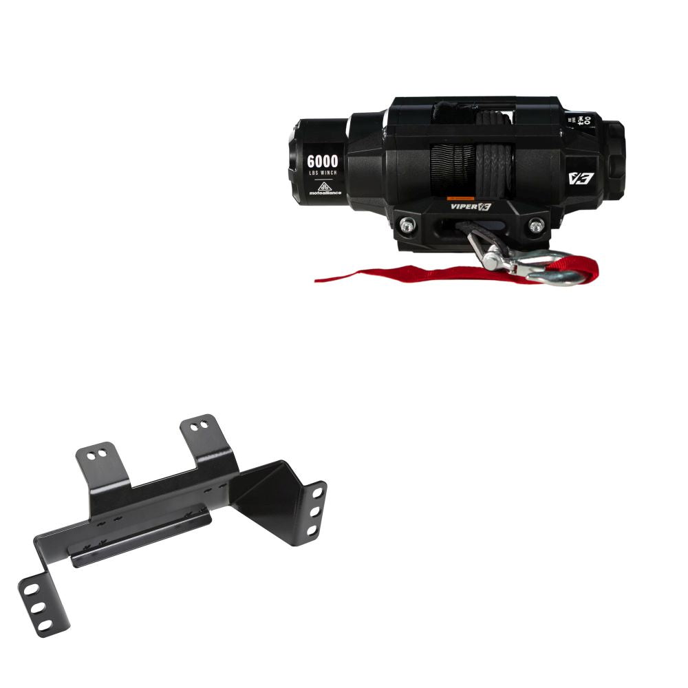 Viper 6000lbs V3 Winch Black Rope With Mount For Polaris Ranger 500 2011-2020