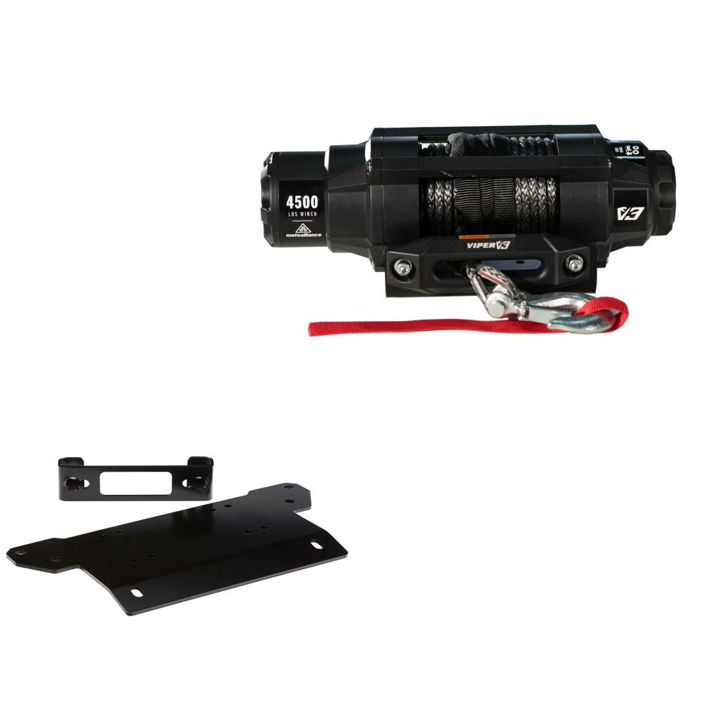 Viper 4500lbs V3 Winch Black Rope With Mount For Polaris Ranger Crew 570 2015-2016