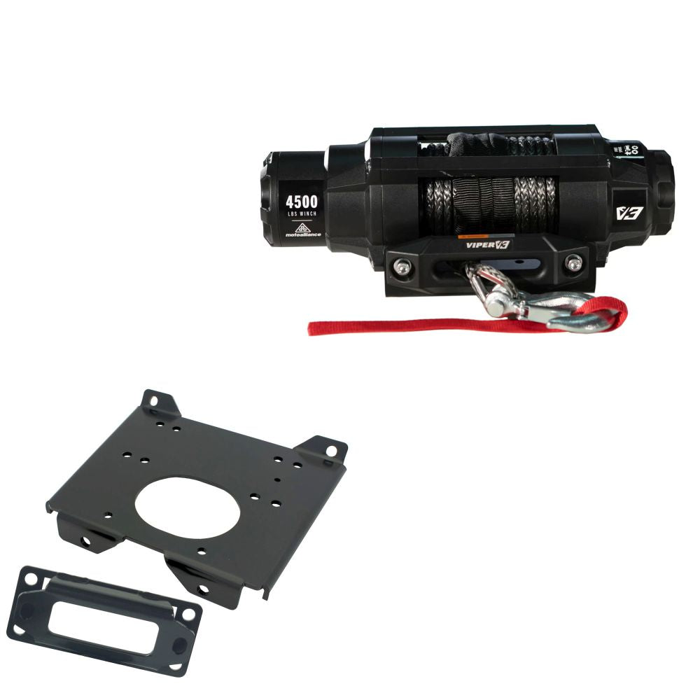 Viper 4500lbs V3 Winch Black Rope With Mount For Polaris RZR S4 1000 2016-2022