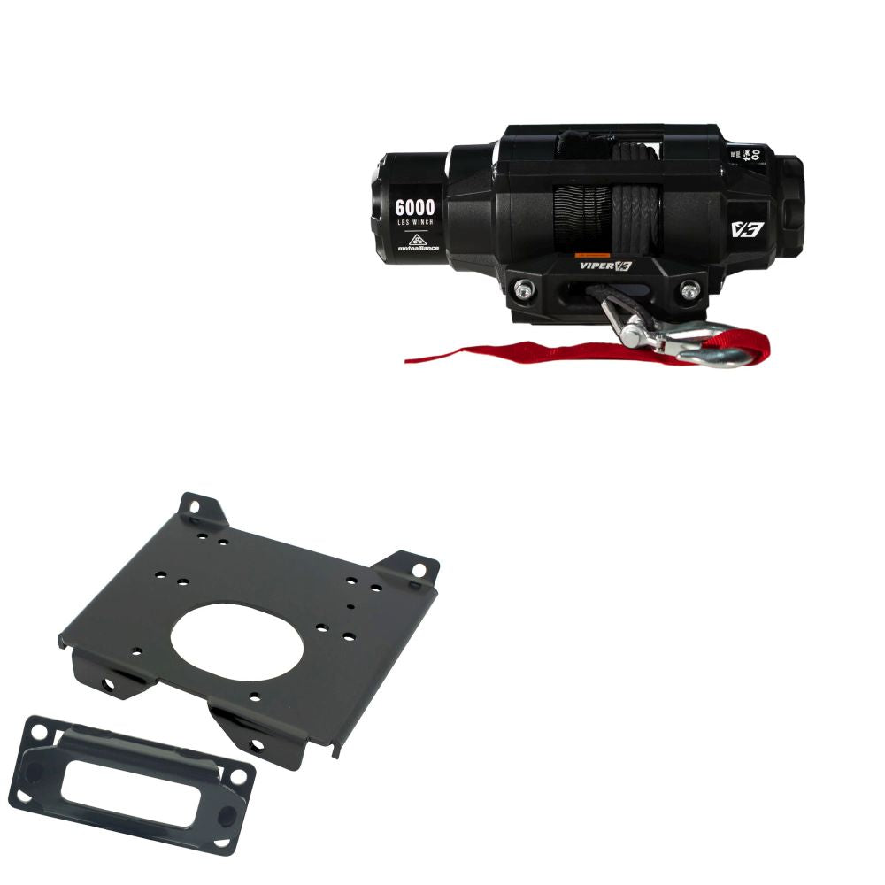 Viper 6000lbs V3 Winch Black Rope With Mount For Polaris RZR 900 2015-2021
