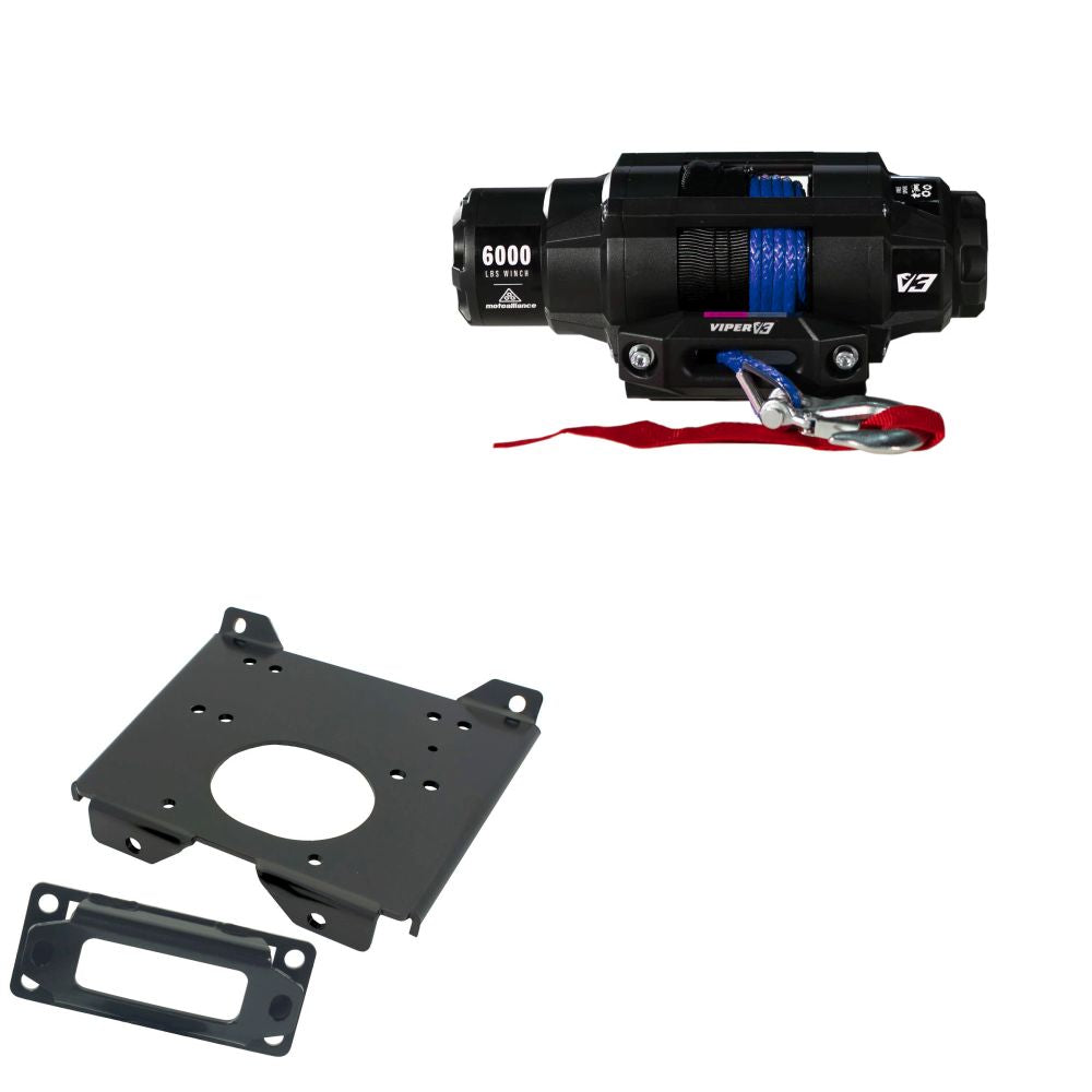 Viper 6000lbs V3 Winch Blue Rope With Mount For Polaris RZR S4 1000 2016-2022