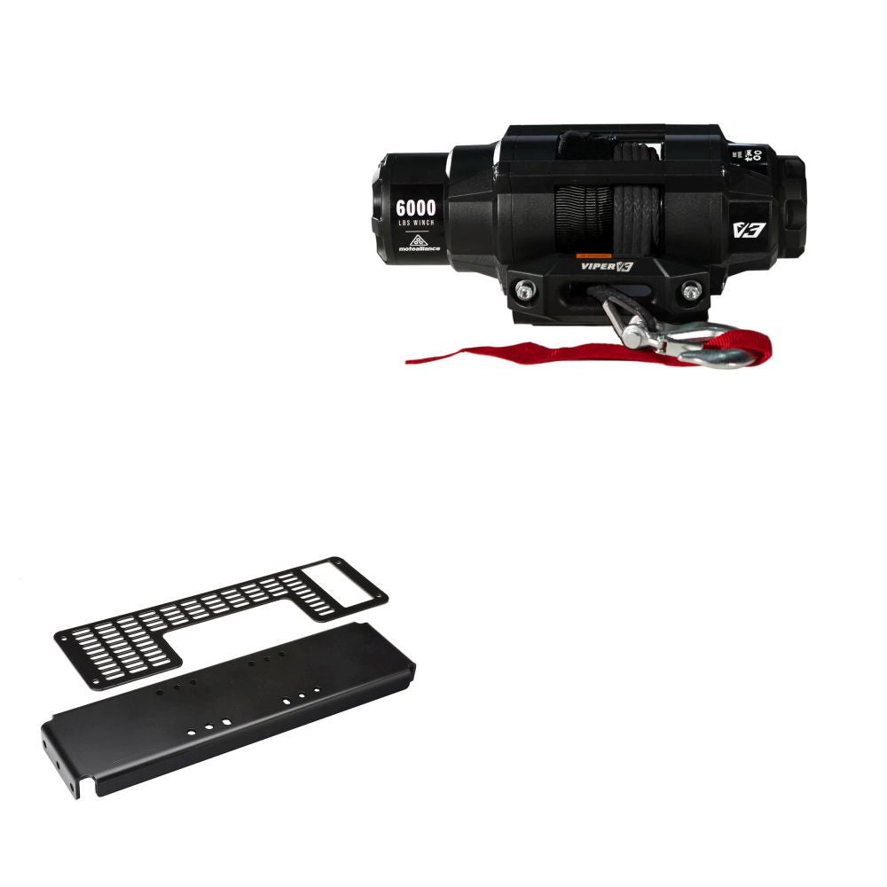 Viper 6000lbs V3 Winch Black Rope With Mount For Polaris Ranger TM 2004-2006