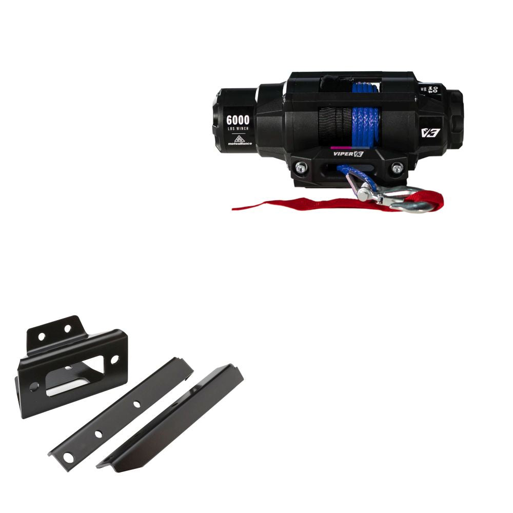 Viper 6000lbs V3 Winch Blue Rope With Mount For Polaris RZR 4 800 2010-2014