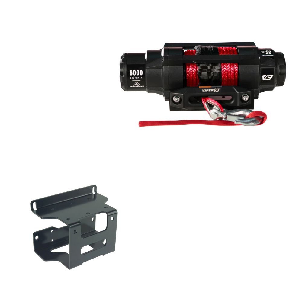 Viper 6000lbs V3 Winch Red Rope With Mount For Polaris 400 2008-2010 V36000SE_RE