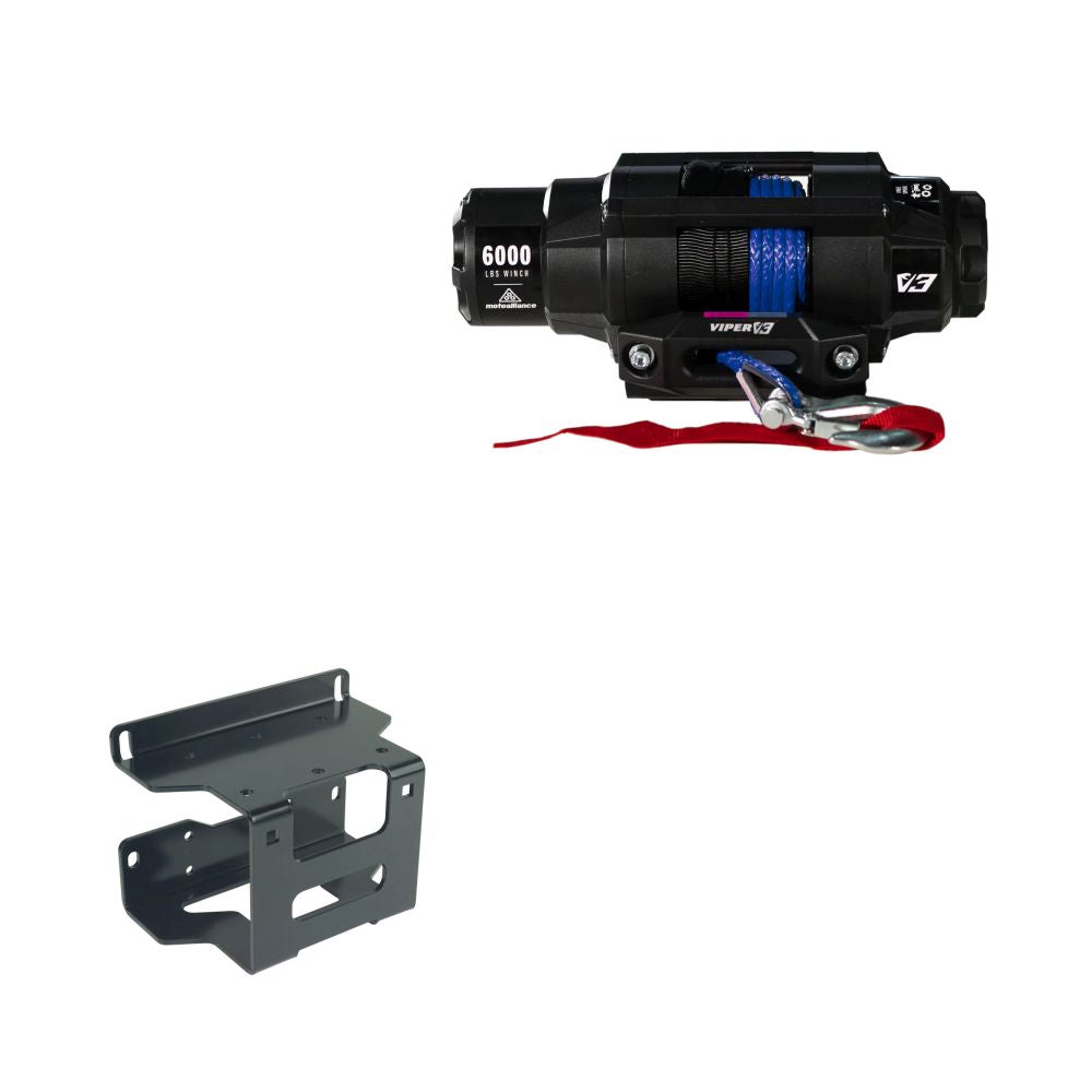 Viper 6000lbs V3 Winch Blue Rope With Mount For Polaris Hawkeye 300 20 ...