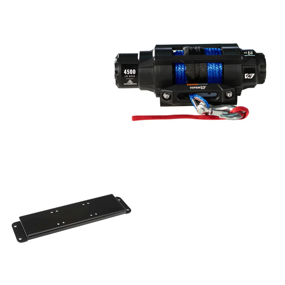 Viper 4500lbs V3 Winch Blue Rope With Mount For Polaris Ranger 1000 With an Extreme Bumper 2020-2022