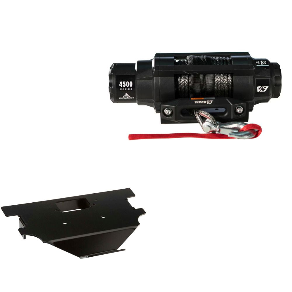 Viper 4500lbs V3 Winch Black Rope With Mount For Honda Big Red 700 2009-2013