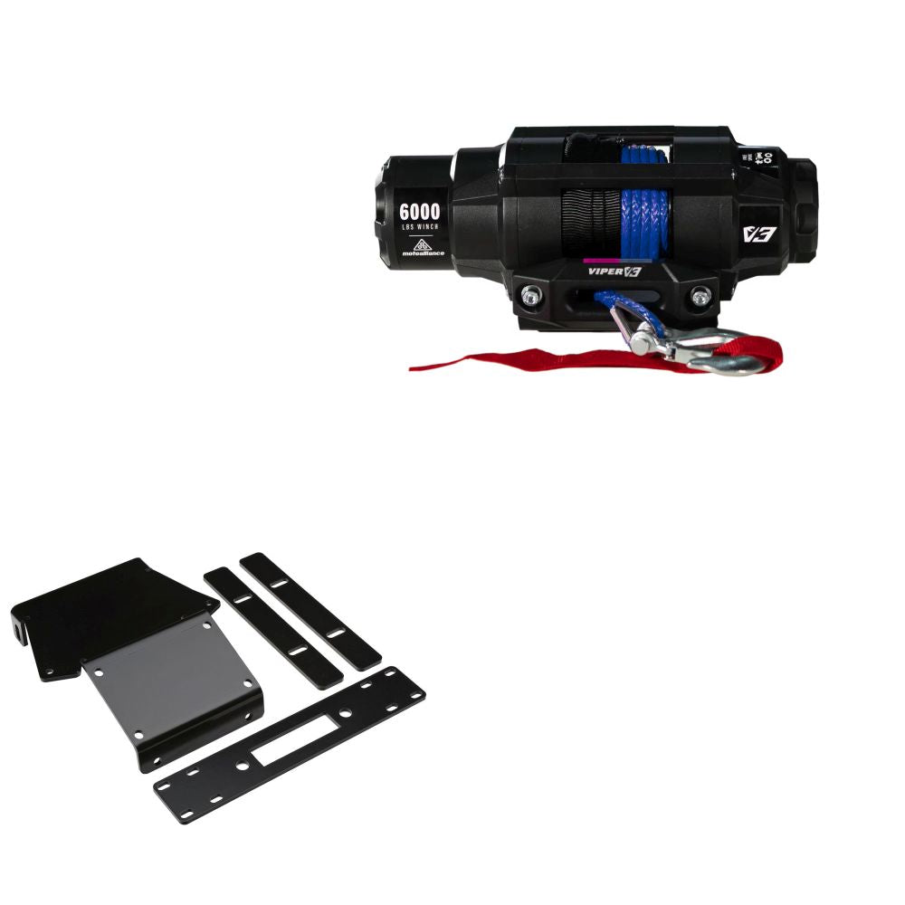 Viper 6000lbs V3 Winch Blue Rope With Mount For Honda Rancher 400 2000-2003