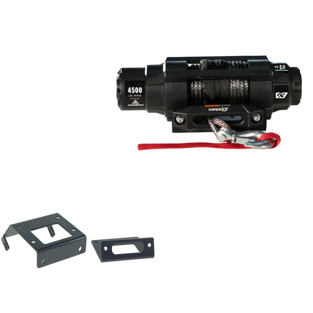 Viper 4500lbs V3 Winch Black Rope With Mount For Honda Foreman 500 2014-2021