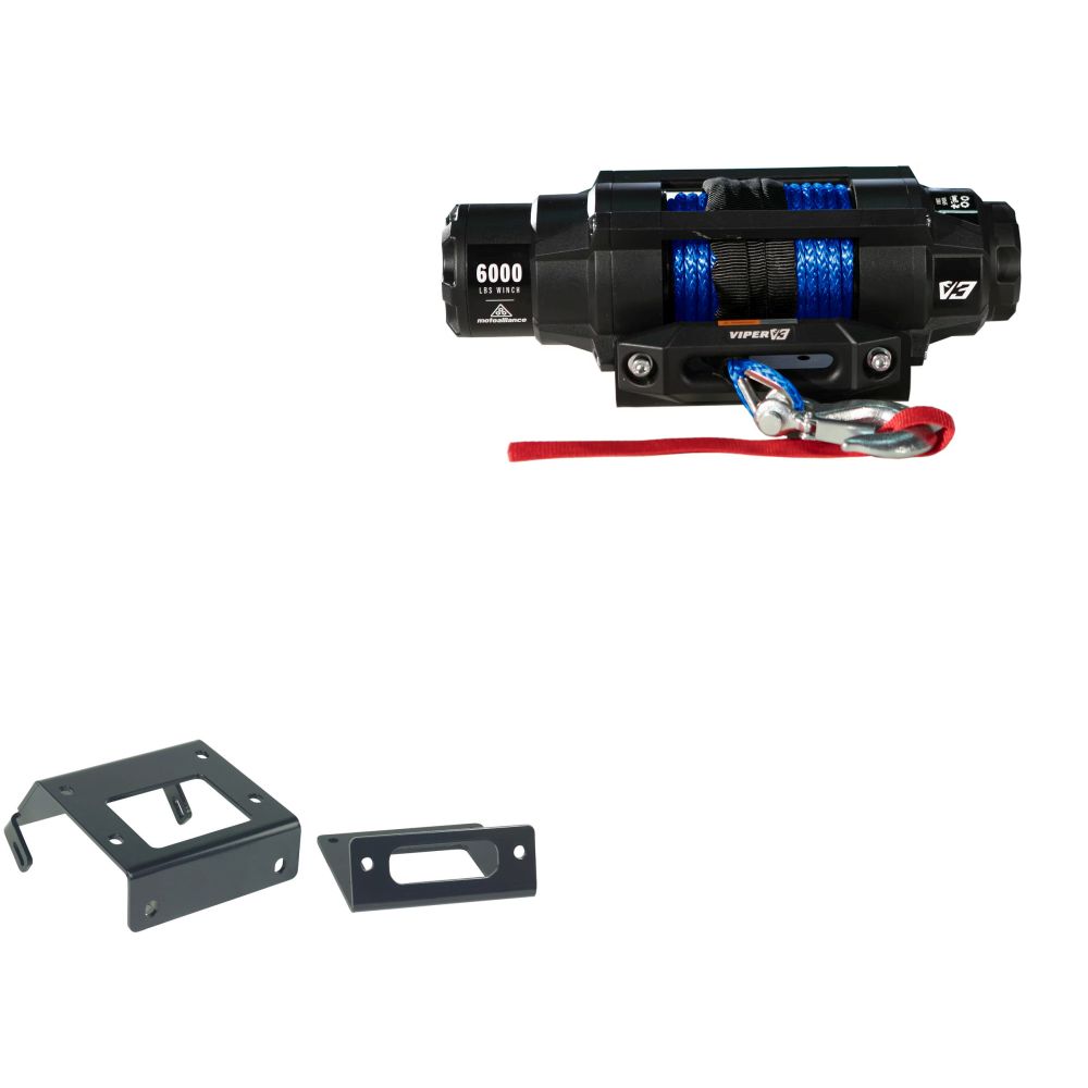 Viper 6000lbs V3 Winch Blue Rope With Mount For Honda Rancher 420 2014-2019