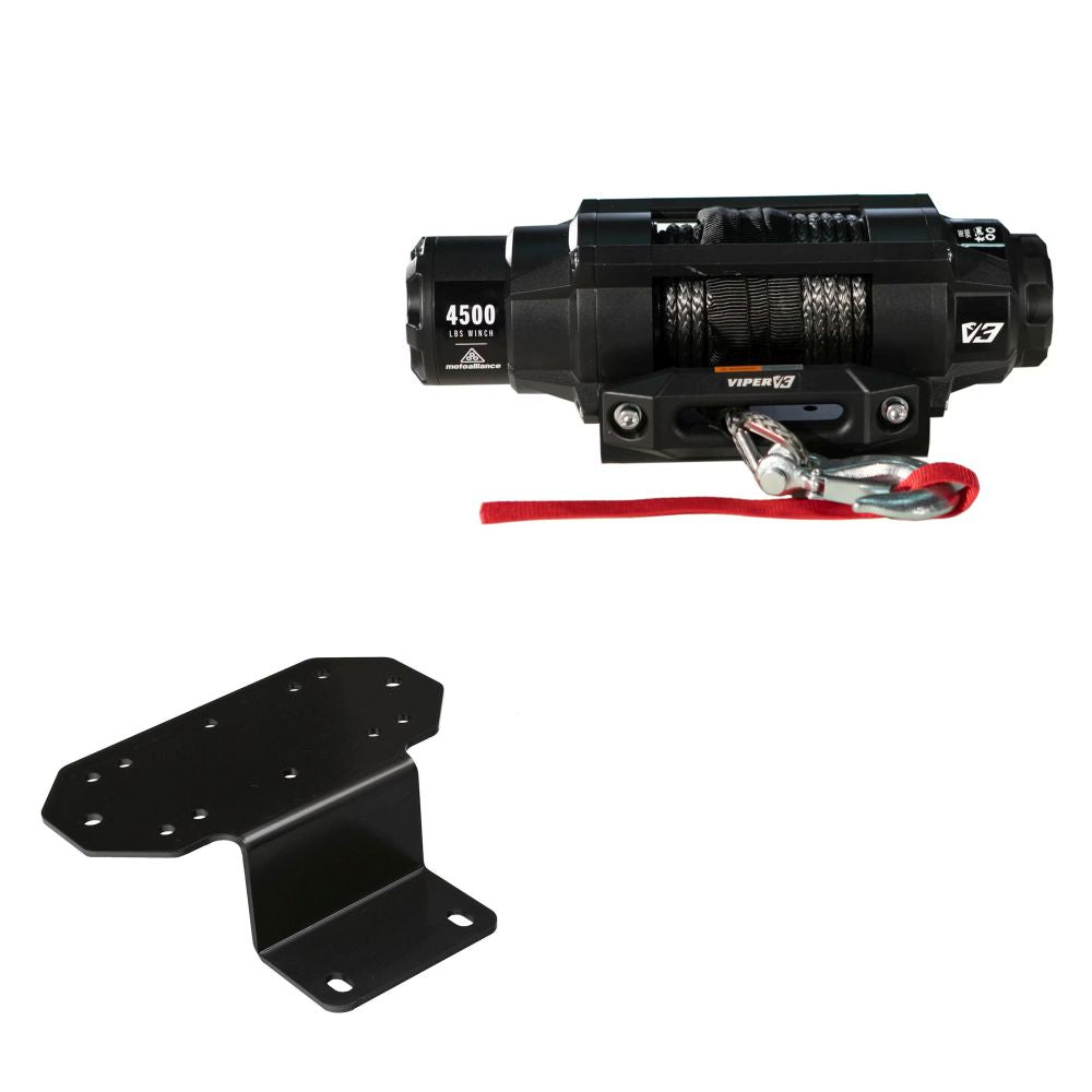 Viper 4500lbs V3 Winch Black Rope With Mount For Yamaha Rhino 700 2008-2013