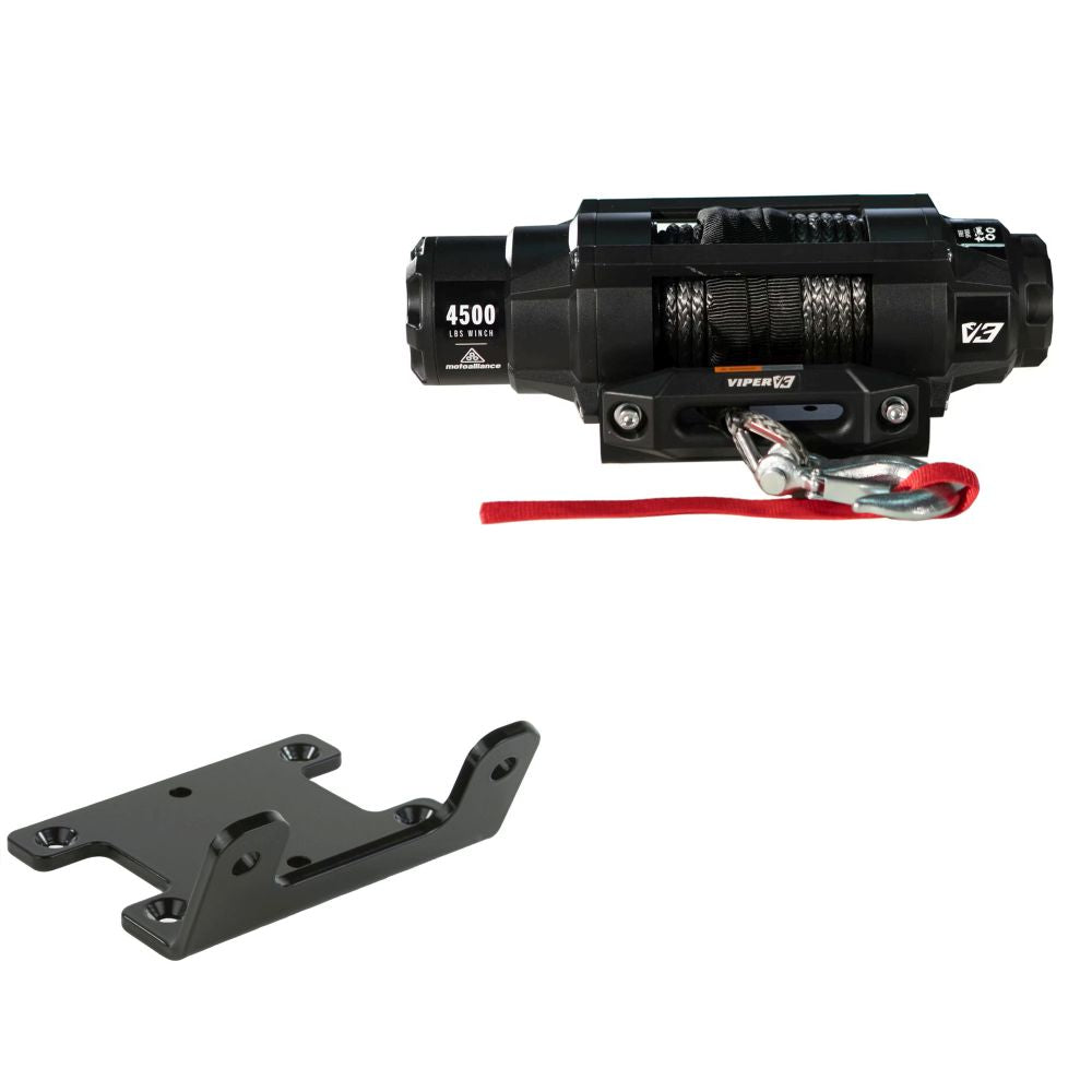 Viper 4500lbs V3 Winch Black Rope With Mount For Yamaha Grizzly 350 2007-2014