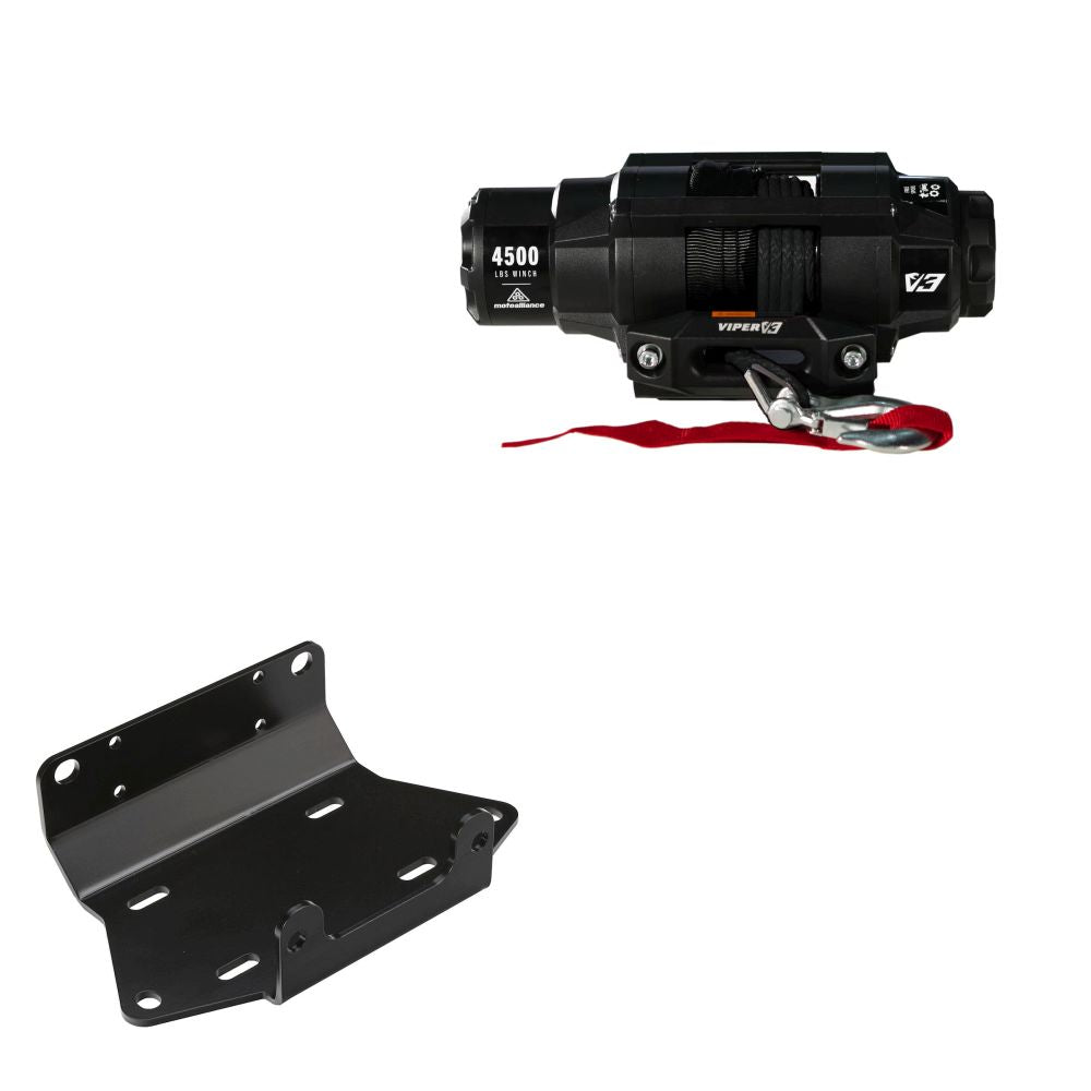 Viper 4500lbs V3 Winch Black Rope With Mount For Yamaha Grizzly 550 2009-2014