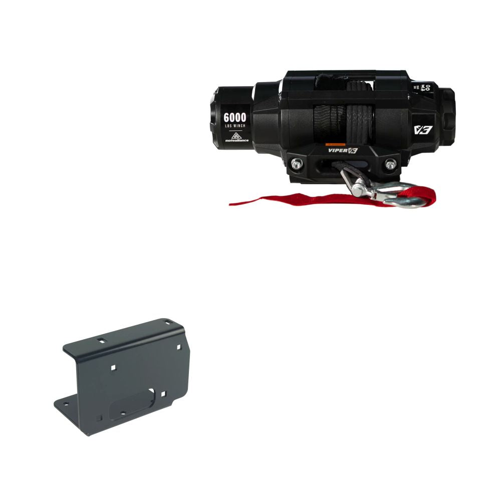 Viper 6000lbs V3 Winch Black Rope With Mount For Kawasaki Prairie 700 2004-2006