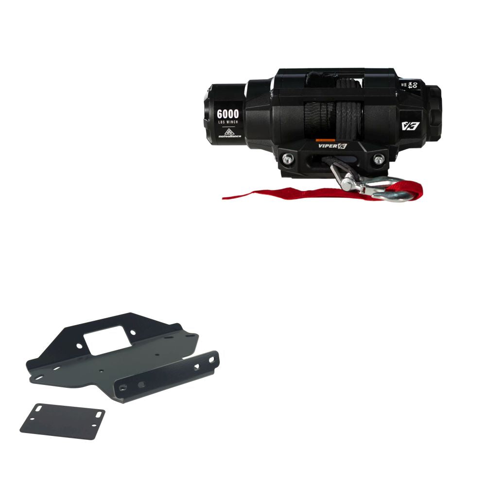 Viper 6000lbs V3 Winch Black Rope With Mount For Kawasaki Brute Force 650 2005-2013