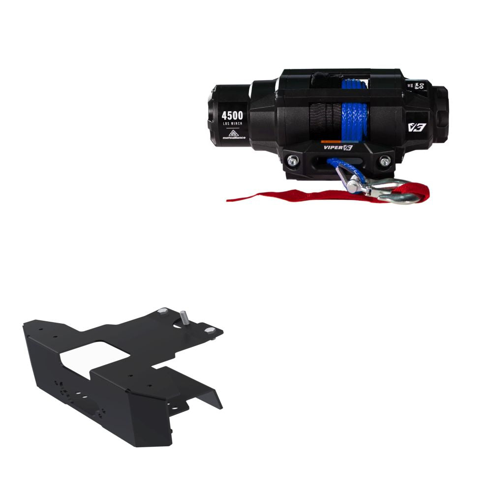 Viper 4500lbs V3 Winch Blue Rope With Mount For Polaris RZR Turbo S 2018-2021