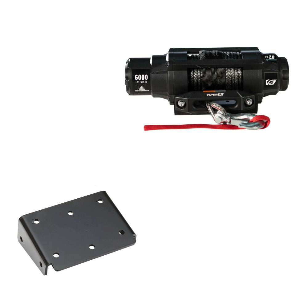 Viper 6000lbs V3 Winch Black Rope With Mount For Suzuki King Quad 500 2009