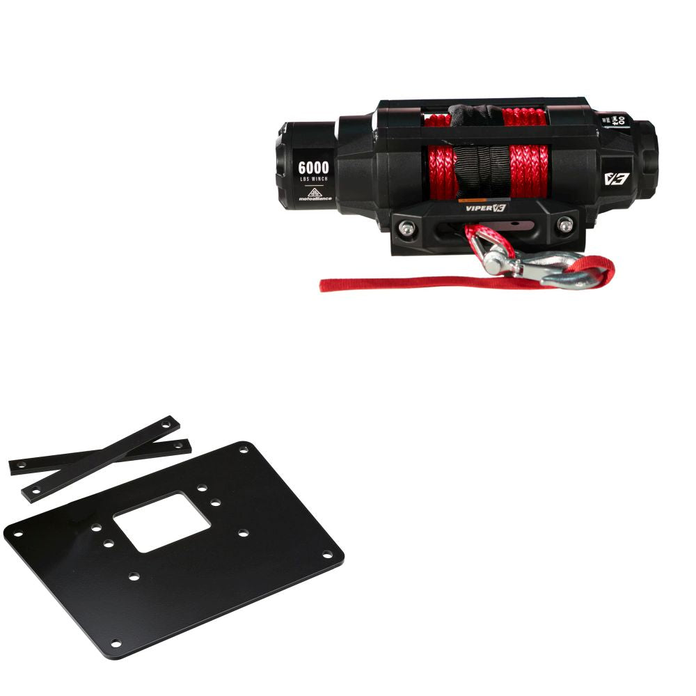 Viper 6000lbs V3 Winch Red Rope With Mount For Arctic Cat Lynx 2000 Auto 4x4 2004
