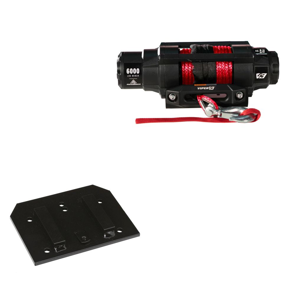 Viper 6000lbs V3 Winch Red Rope With Mount For Arctic Cat 400 2005-2008 V36000SE_RE