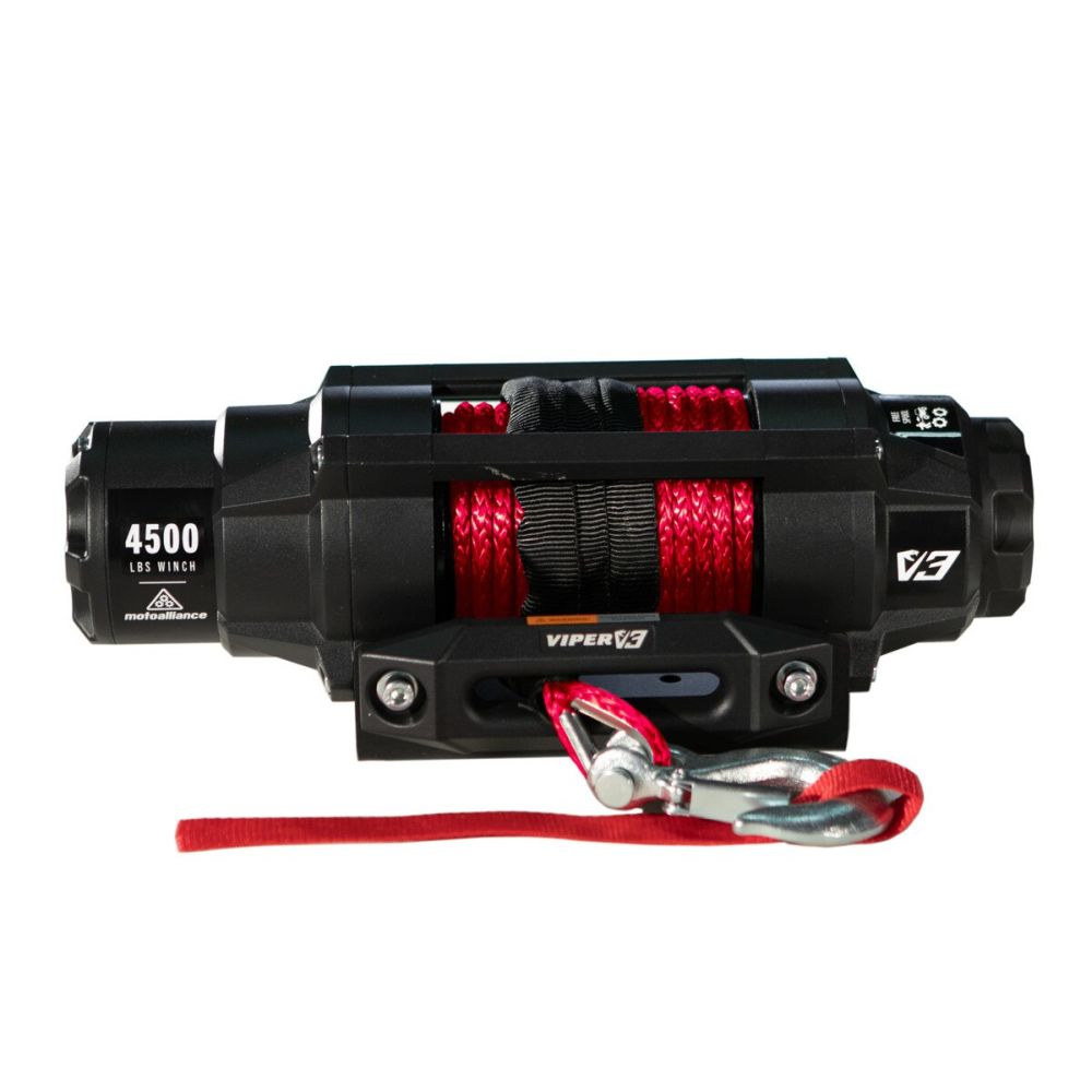Viper 4500lbs V3 Winch Red Rope With Mount For Polaris Ranger Crew 900 Full Size 4x4 2014-2020