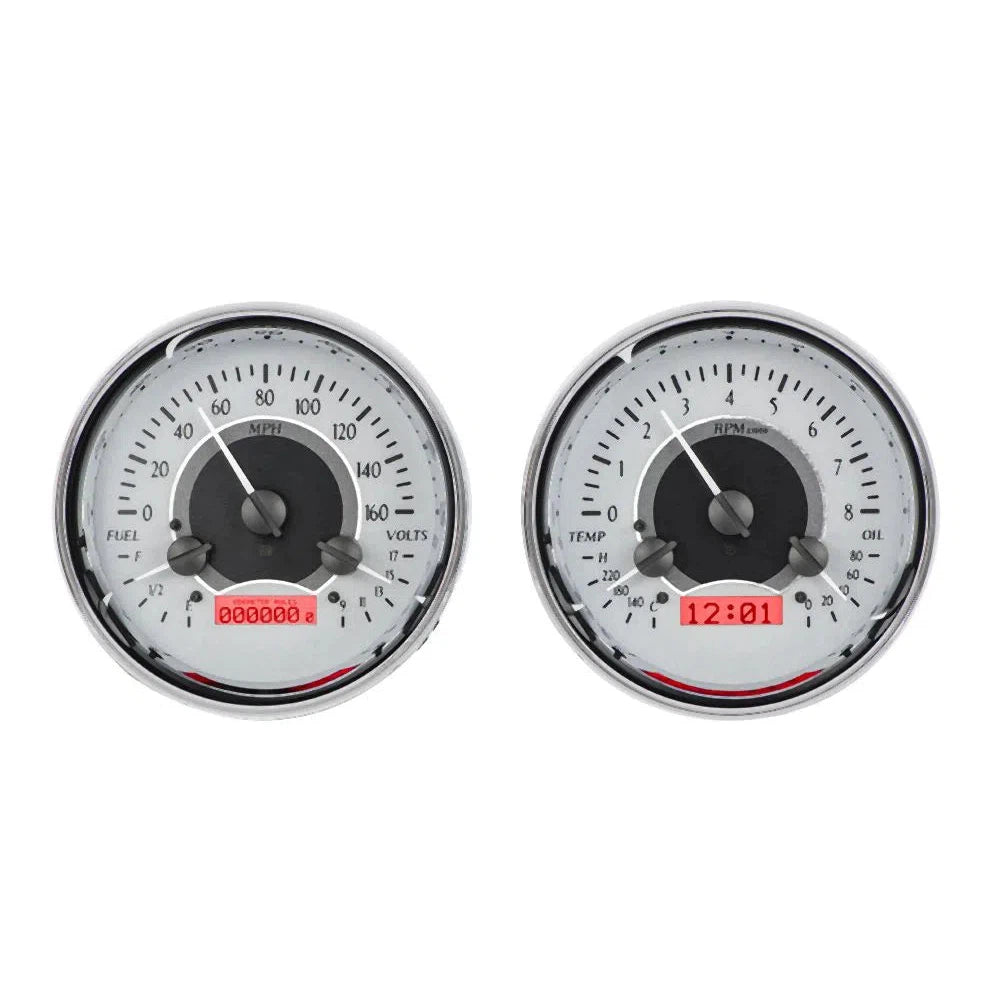 Dakota Digital VHX Universal Gauge Kit VHX-1014-Silver Universal Gauge Kit with Red Display VHX-1014-S-R-Lionparts Powersports