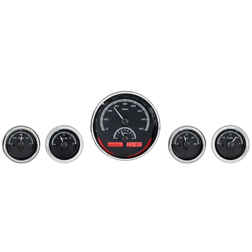 Dakota Digital VHX Universal Gauge Kit VHX-1015-Black Universal Gauge Kit with Red Display VHX-1015-K-R-Lionparts Powersports