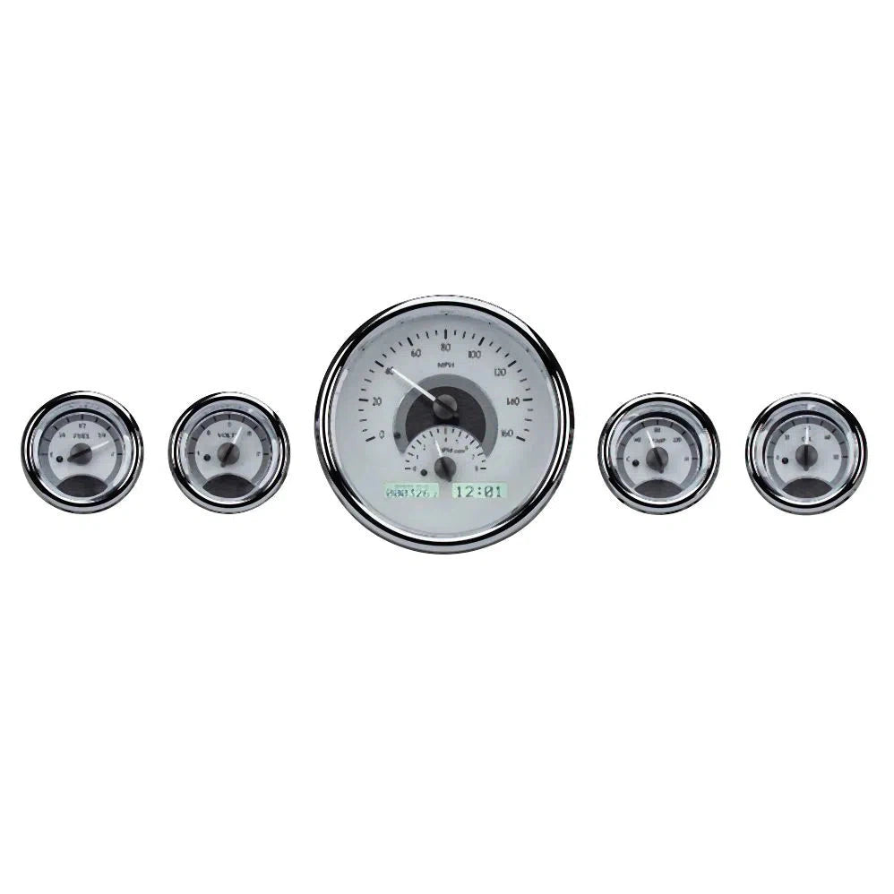 Dakota Digital VHX Universal Gauge Kit VHX-1015-Silver Universal Gauge Kit with White Display VHX-1015-S-W-Lionparts Powersports