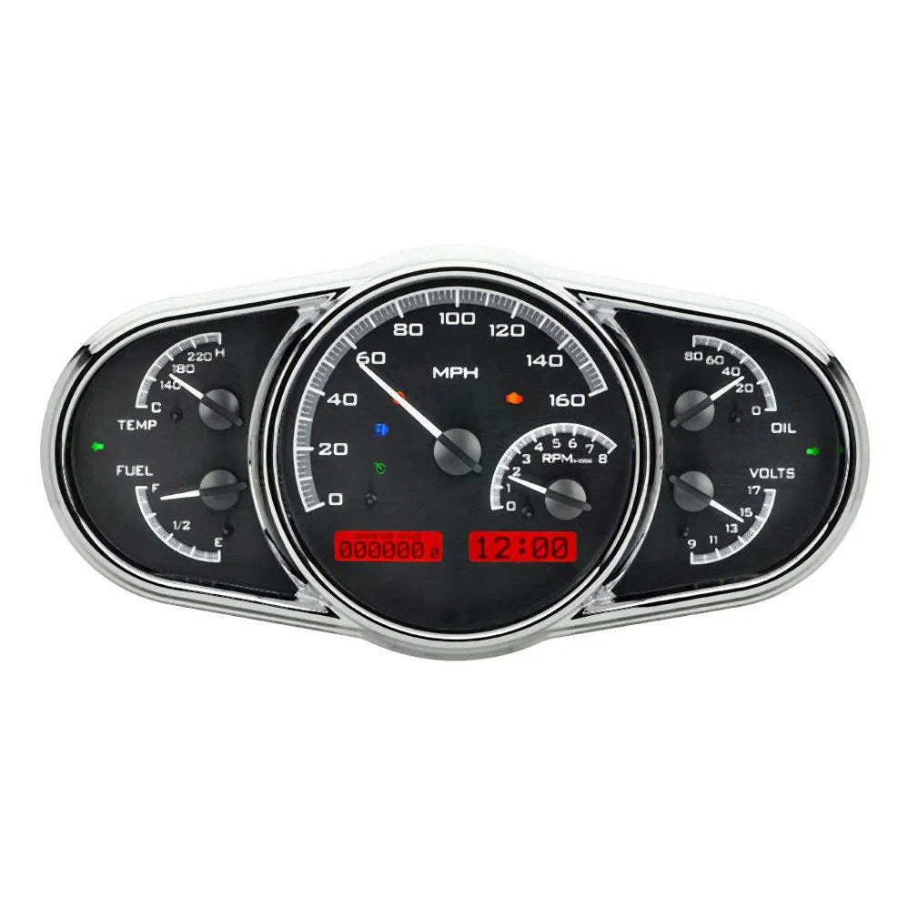 Dakota Digital VHX Universal Gauge Kit VHX-1016-Black Universal Gauge Kit with Red Display VHX-1016-K-R-Lionparts Powersports