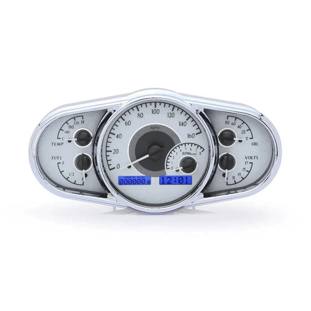 Dakota Digital VHX Universal Gauge Kit VHX-1016-Silver Universal Gauge Kit with Blue Display VHX-1016-S-B-Lionparts Powersports