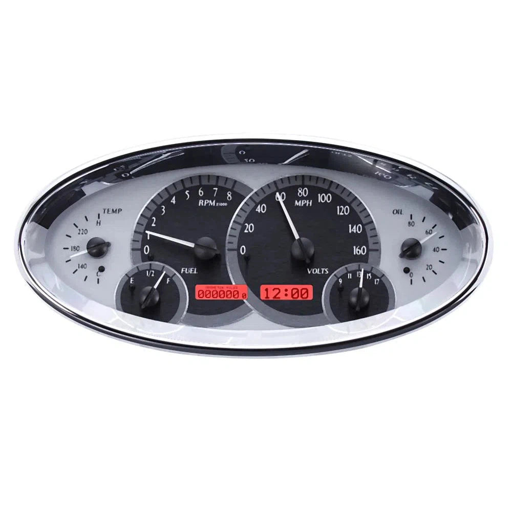 Dakota Digital VHX Universal Gauge Kit VHX-1017-Silver Universal Gauge Kit with Red Display VHX-1017-S-R-Lionparts Powersports