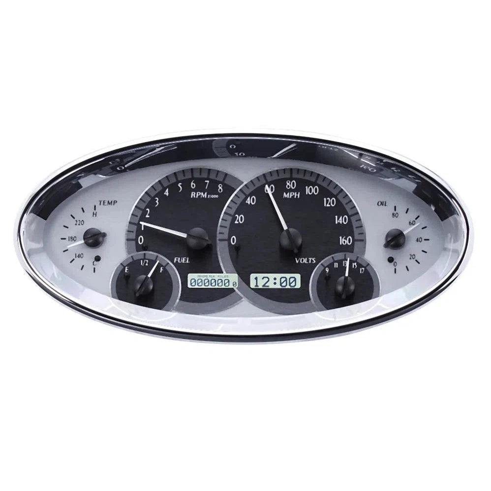 Dakota Digital VHX Universal Gauge Kit VHX-1017-Silver Universal Gauge Kit with White Display VHX-1017-S-W-Lionparts Powersports