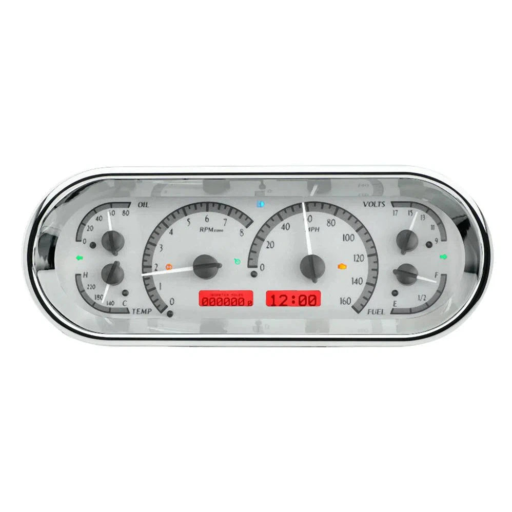 Dakota Digital VHX Universal Gauge Kit VHX-1018-Silver Universal Gauge Kit with Red Display VHX-1018-S-R-Lionparts Powersports