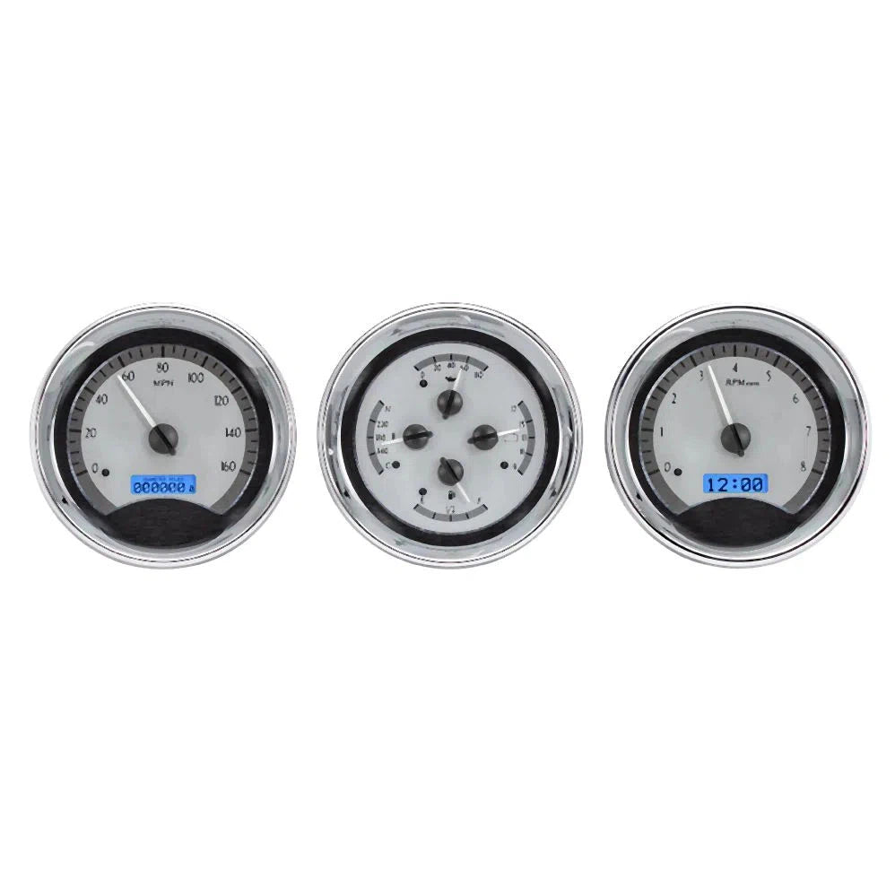 Dakota Digital VHX Universal Gauge Kit VHX-1020-Silver Universal Gauge Kit with Blue Display VHX-1020-S-B-Lionparts Powersports