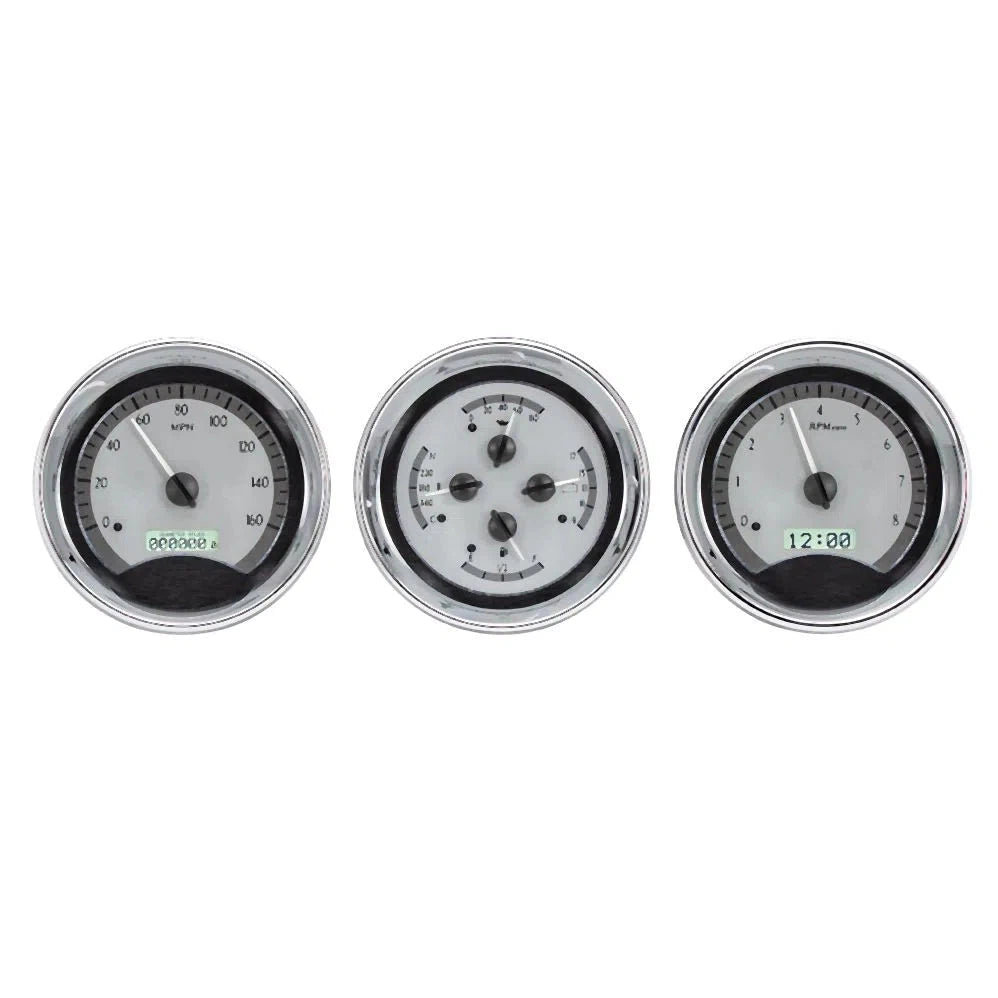 Dakota Digital VHX Universal Gauge Kit VHX-1020-Silver Universal Gauge Kit with White Display VHX-1020-S-W-Lionparts Powersports